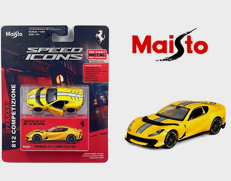 Maisto 1.64 Speed Icons Ferrari 812 Competizone Yellow