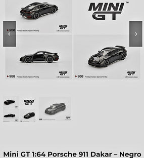 Mini GT 1.64 Porche 911 Dark Black