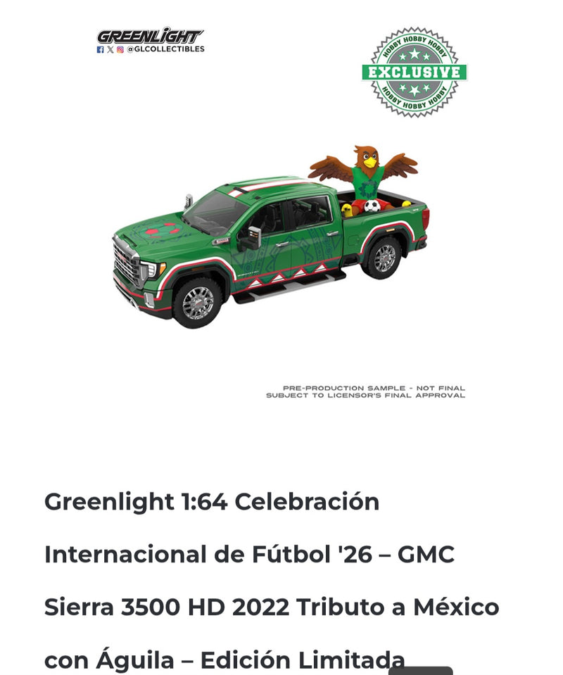 Greenlight 1.64 GMC SIERRA 3500 HD MEXICO EDITION
