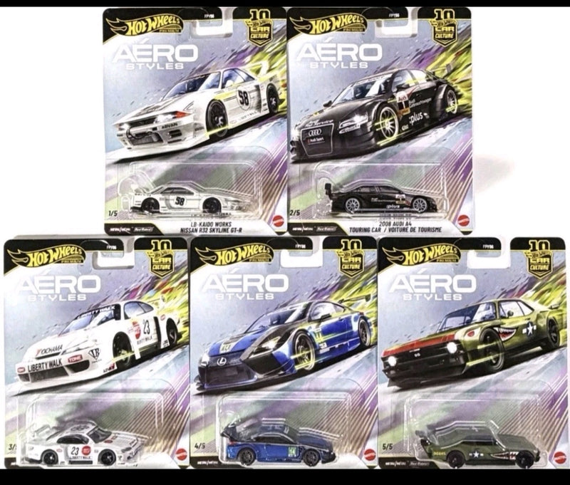 Hot wheels premium 1.64 Aero Styles set of 5 cars