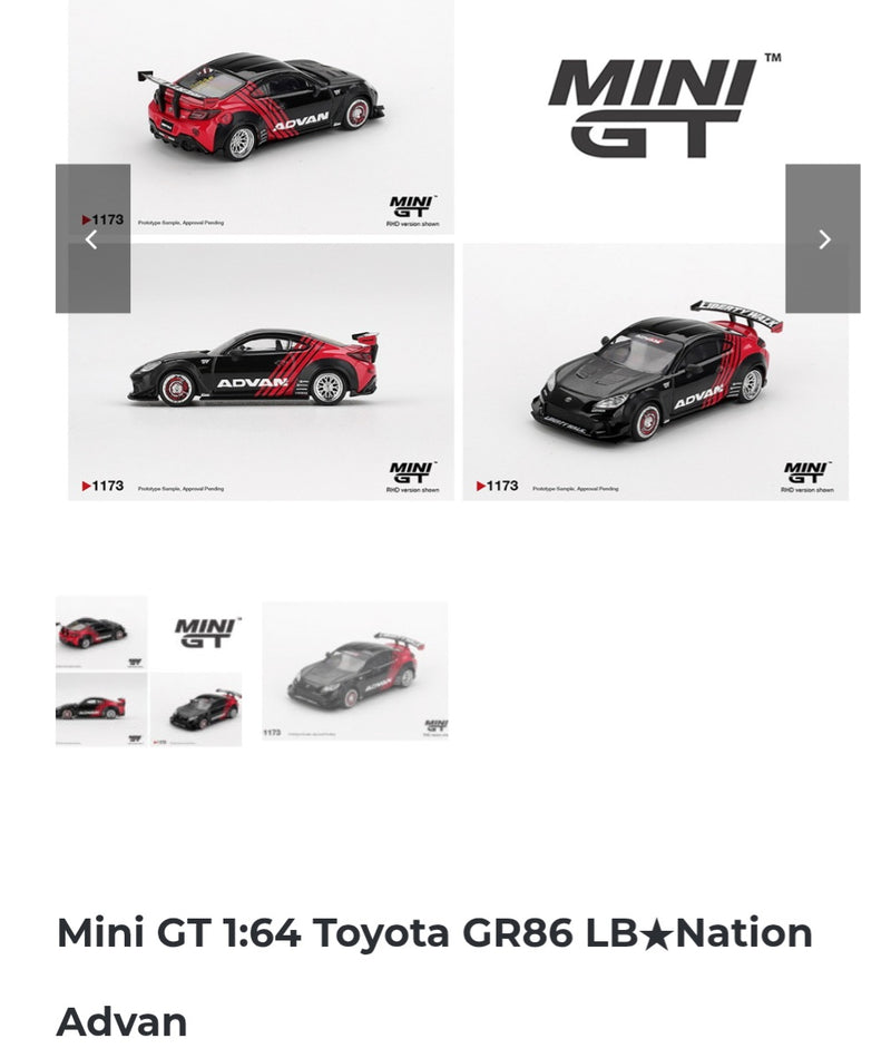 Mini GT 1.64 Toyota GR86 LB Nation ADVAN