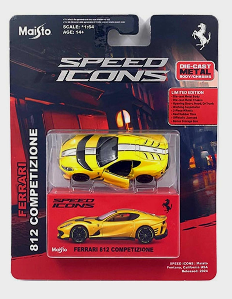 Maisto 1.64 Speed Icons Ferrari 812 Competizone Yellow