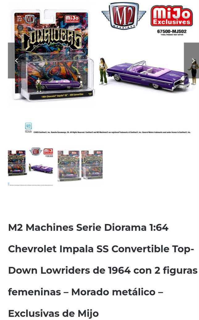 M2 1.64 Diorama Lowriders 1964 Chevrolet Impala SS Comvertible