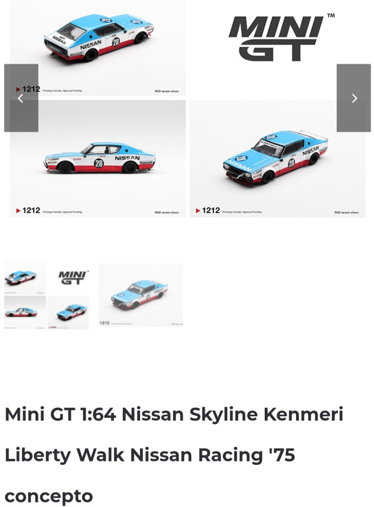 Mini GT 1.64 Nissan Skyline kenmeri LBW Racing