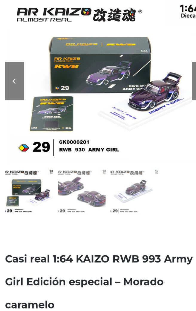 AR KIAZO 1.64 RWB PORSCHE 993 ARMY GIRL