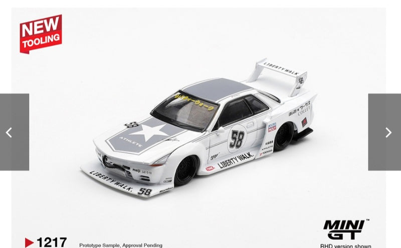 Mini GT 1.64 Nissan GT R32 Kaido Works Tas 2025