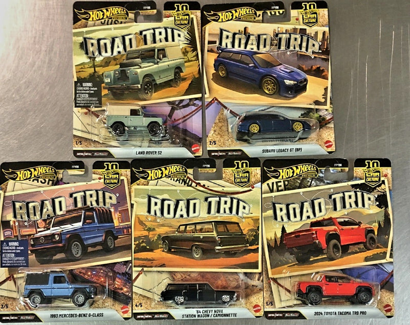 Hot wheels premium Car culture Road Trip series set of 5 cars