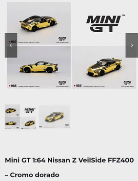 Mini GT 1.64 Nissan Z Veilside FFZ400 Cromo Dorado
